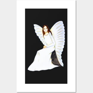 Guardian Angel, I am always here- Light Green Posters and Art